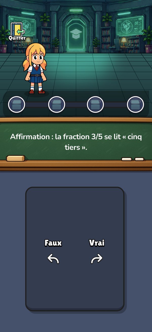 Question vrai ou faux sur les fractions